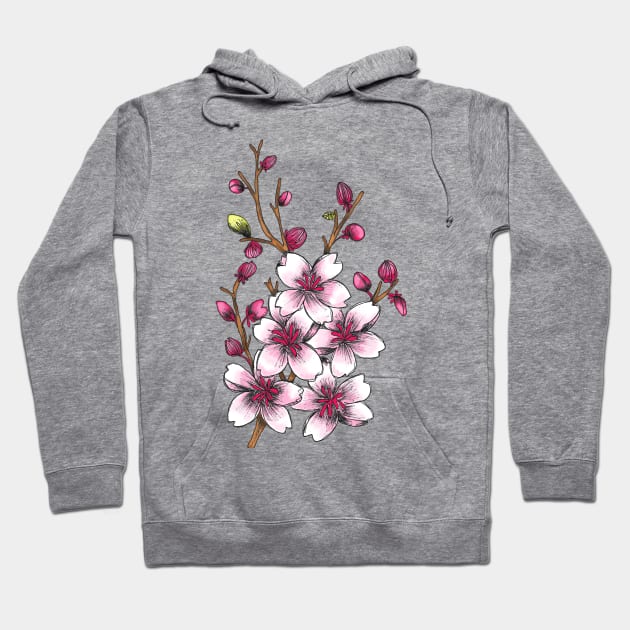 Cherry Blossom Flowers in Spring Hoodie by TimorousEclectic